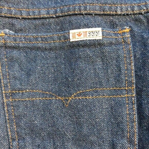 RARE Vintage 1980s 555 Blue Denim Jeans Size 34X34 - Picture 7 of 7